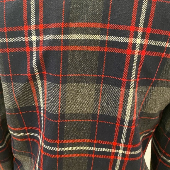 David Brooks Womens Vintage Wool Blue Red Gray Plaid Bomber Jacket / Size M - Picture 10 of 12